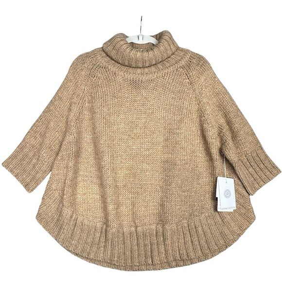 Doncaster Turtleneck Sweater Women's M/L Brown Ribbed Knit Wool Alpaca Blend NWT - Picture 1 of 10